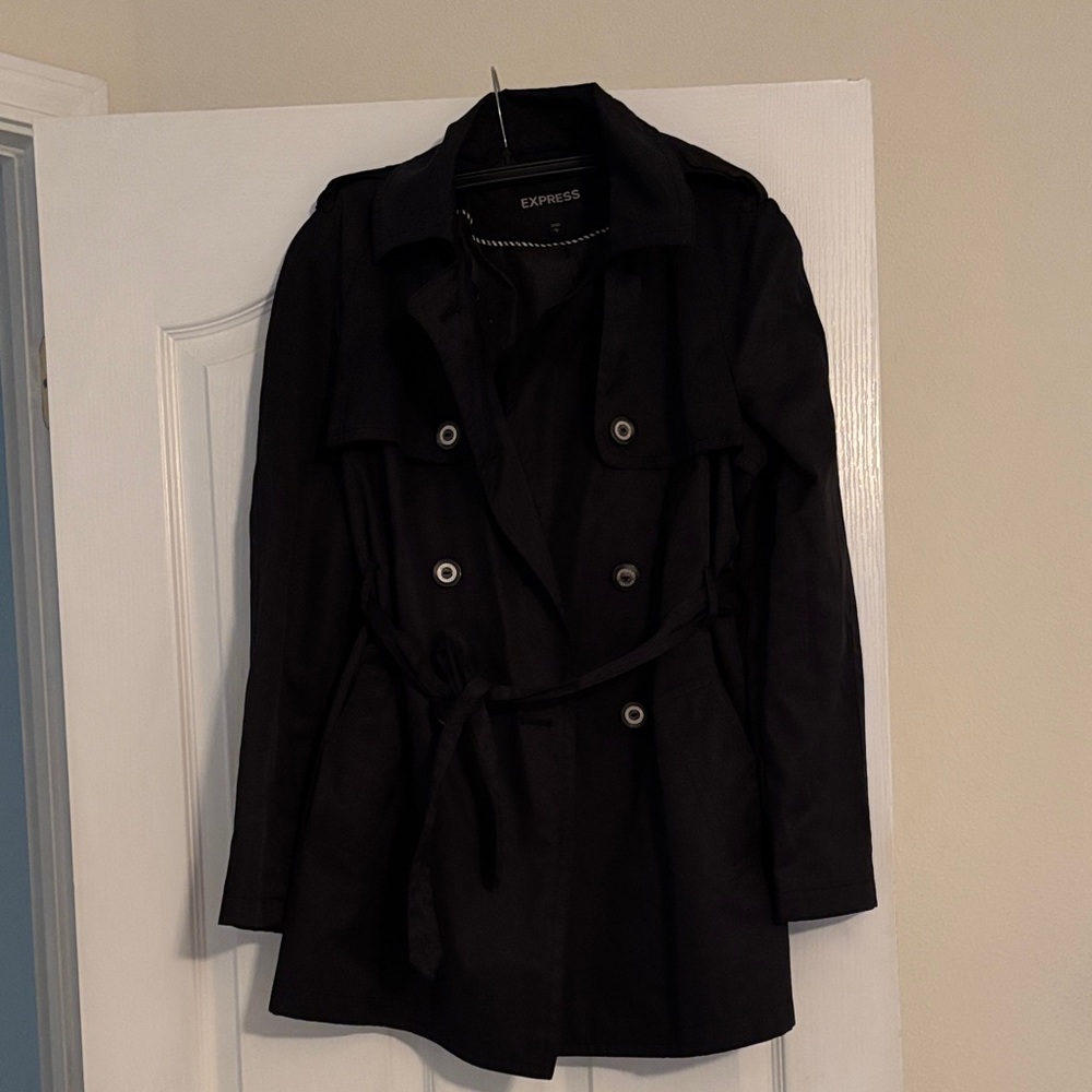 Express Women's Elegant Black Trench Coat